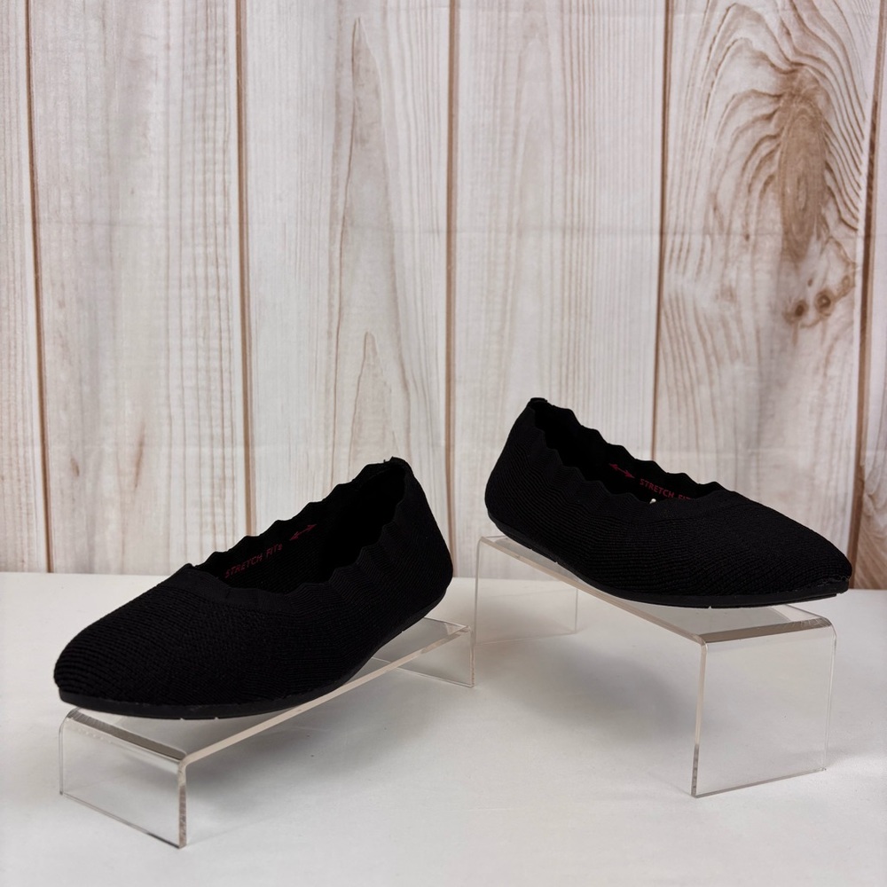 Cleo's by Skechers Flats Wide Fit Air Cooled Memory Foam Shoes Black Size 7 Wide - Picture 5 of 14